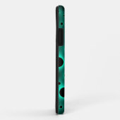 Coques Case-Mate iPhone Cercles noirs sur fond turquoise (Dos/Droite)