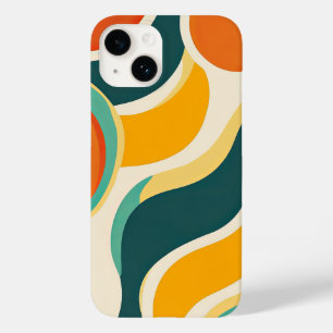 Coque Pour iPhone 14 Cercles orange et flux de couleurs