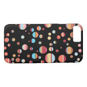 Coques Case-Mate iPhone cercles rétro rayés sur noir (Dos (Horizontal))