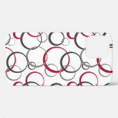 Coques Case-Mate iPhone Cercles rouges gris blanc (Verso (horizontal))