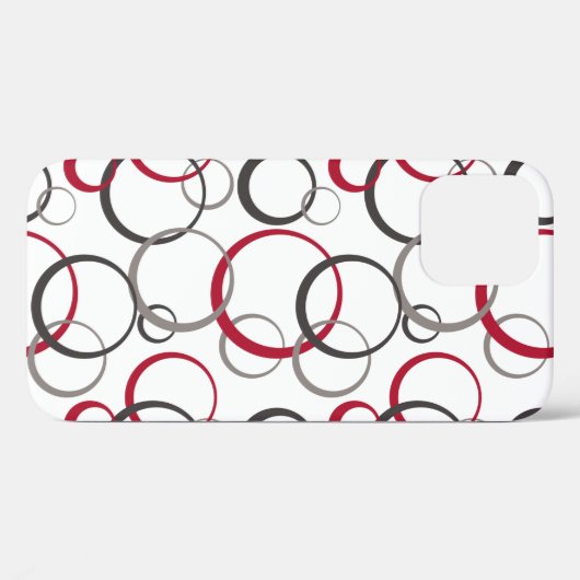 Coques Case-Mate iPhone Cercles rouges gris blanc (Verso (horizontal))