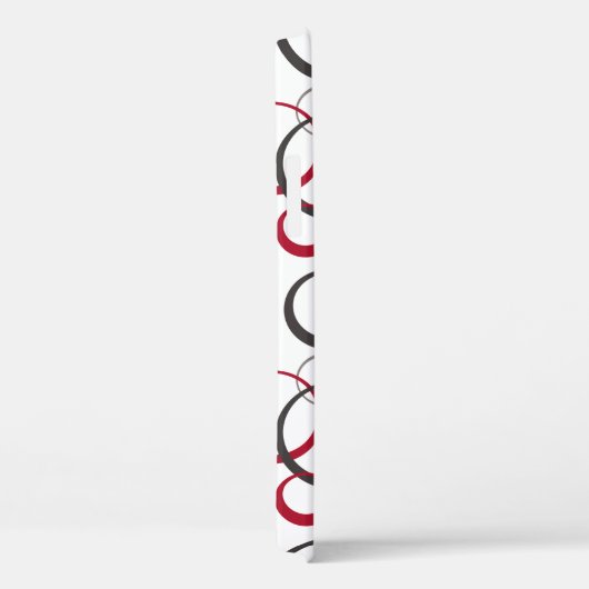 Coques Case-Mate iPhone Cercles rouges gris blanc (Verso / Droite)