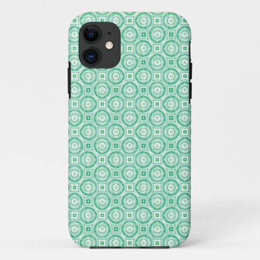 Coques Case-Mate iPhone Cercles turquoise rétro Abstraits (Dos)