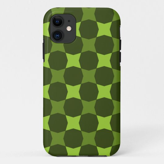 Coques Case-Mate iPhone Cercles vert rétro et olive Abstrait (Dos)