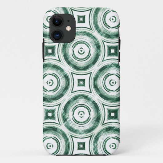 Coques Case-Mate iPhone Cercles verts vintages Abstraits (Dos)