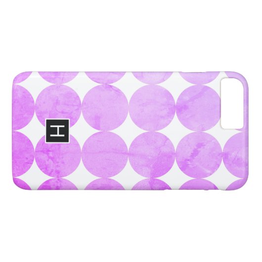 Coques Case-Mate iPhone Cercles violets modernes | Monogramme (Dos (Horizontal))