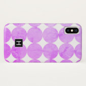 Coques Case-Mate iPhone Cercles violets modernes | Monogramme (Dos (Horizontal))