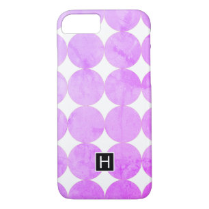 Coque iPhone 7 Cercles violets modernes   Monogramme