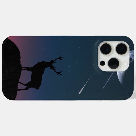 Coques Case-Mate iPhone cerf au clair de lune (Verso (horizontal))
