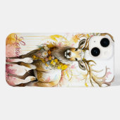 Coques Case-Mate iPhone Cerf aux couleurs roses (Verso (horizontal))
