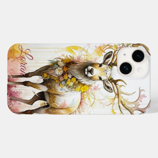 Coques Case-Mate iPhone Cerf aux couleurs roses (Verso (horizontal))