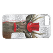 Coques Case-Mate iPhone Cerf avec chapeau rouge et moustache (Dos (Horizontal))