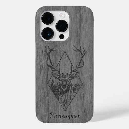 Coques Case-Mate iPhone Cerf - bois gravé - bois (Verso)