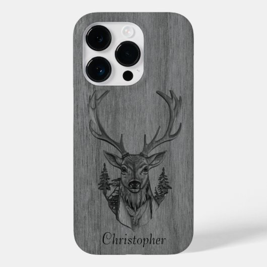 Coques Case-Mate iPhone Cerf - bois gravé - bois (Verso)