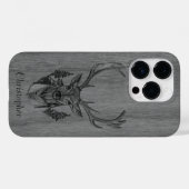 Coques Case-Mate iPhone Cerf - bois gravé - bois (Verso (horizontal))