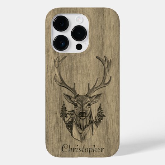 Coques Case-Mate iPhone Cerf - bois gravé - bois (Verso)