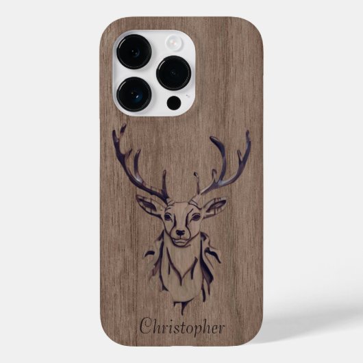 Coques Case-Mate iPhone Cerf - bois gravé - bois (Verso)