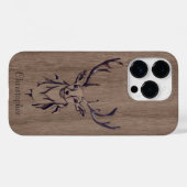 Coques Case-Mate iPhone Cerf - bois gravé - bois (Verso (horizontal))