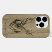 Coques Case-Mate iPhone Cerf - bois gravé - bois (Verso (horizontal))