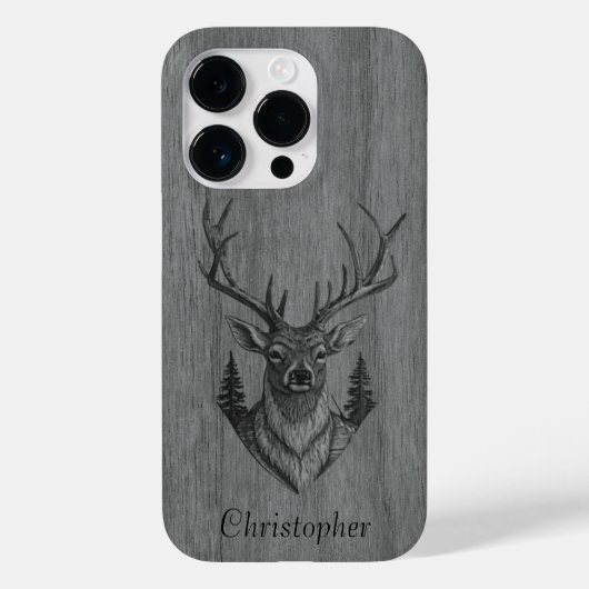 Coques Case-Mate iPhone Cerf - bois gravé - bois (Verso)