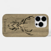 Coques Case-Mate iPhone Cerf - bois gravé - bois (Verso (horizontal))