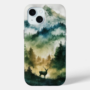 Coque Pour iPhone 15 Cerf dans la forêt