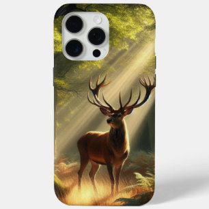 Coque iPhone 15 Pro Max Cerf dans la forêt matinale