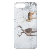 Coques Case-Mate iPhone Cerf dans les forêts d'hiver enneigées de Noël (Dos)