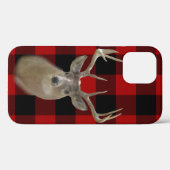 Coques Case-Mate iPhone cerf de buck sur plaid de buffalo (Verso (horizontal))