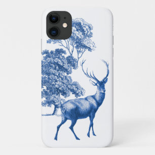 Case-Mate iPhone Case Cerf de Toile Bleue Vintage Classé en Forêt