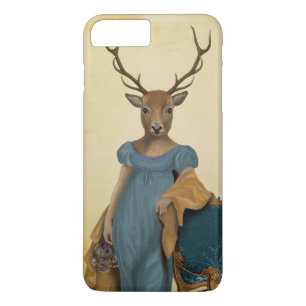 Coque iPhone 7 Plus Cerf En Robe Bleue 2