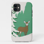 Coques Case-Mate iPhone Cerf Neige Scène d'hiver Pin (Dos)