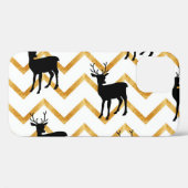 Coques Case-Mate iPhone Cerf noir, motif de texture or. (Verso (horizontal))