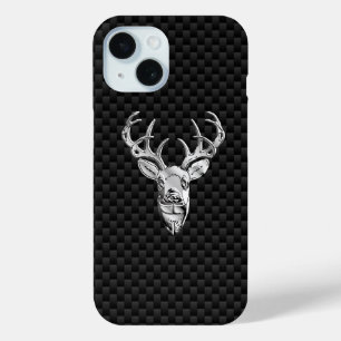 Coque Pour iPhone 15 Cerf sauvage d'argent sur papier carbone