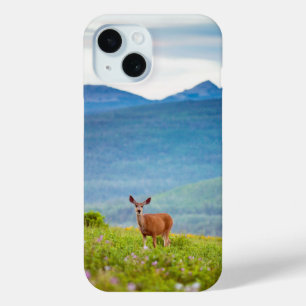 Coque Pour iPhone 15 Cerfs et montagnes