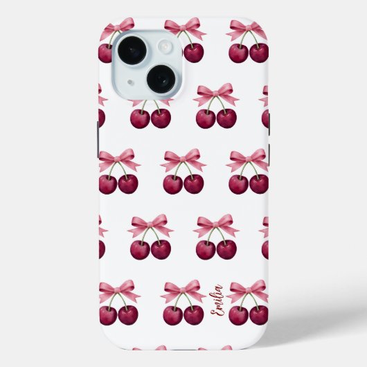 Coques Case-Mate iPhone Cerise mignonne avec motif arc (Verso)