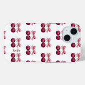Coques Case-Mate iPhone Cerise mignonne avec motif arc (Verso (horizontal))