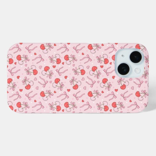 Coques Case-Mate iPhone Cerise mignonne et bow (Verso (horizontal))