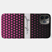 Coques Case-Mate iPhone Cerise Polka Dot élégant Noir moderne (Dos (Horizontal))