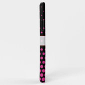 Coques Case-Mate iPhone Cerise Polka Dot élégant Noir moderne (Dos/Droite)