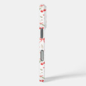 Coques Case-Mate iPhone Cerises avec nœuds coquettes rouges monogrammées (Verso / Droite)
