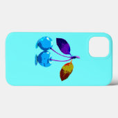Coques Case-Mate iPhone Cerises bleues vives (Verso (horizontal))