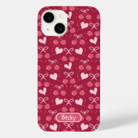 Cerises Bows Coeurs rouge et rose