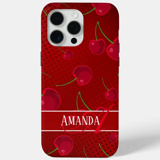 Coques Case-Mate iPhone Cerises rouges brillantes (Verso)