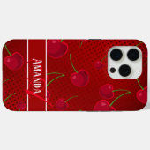 Coques Case-Mate iPhone Cerises rouges brillantes (Verso (horizontal))