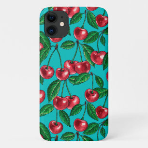 Case-Mate iPhone Case Cerises rouges sur turquoise