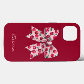 Coques Case-Mate iPhone Cerises sur Pink Bow, mignonne, Moderne, Aquarelle (Verso (horizontal))