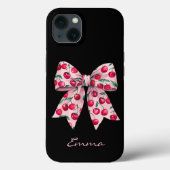 Coques Case-Mate iPhone Cerises sur un nœud rose, Mignon, Moderne, Aquarel (Verso)