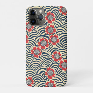 Case-Mate iPhone Case Cerisier Rouge Sakura Navy Vague Crème Motif Japon