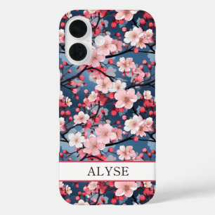 Coques iPhone 16 Cerisiers Fleuris Sakura Japonais Monogrammés